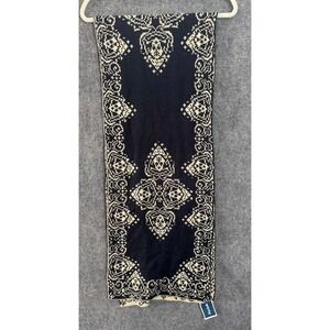 NWT Madison 88 Nordic Fair Isle Knit Scarf Navy Cream